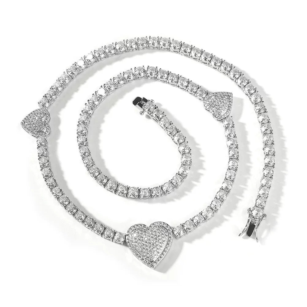 Amour Heart Tennis Necklace