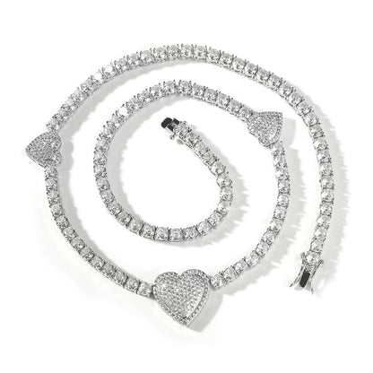 Amour Heart Tennis Necklace