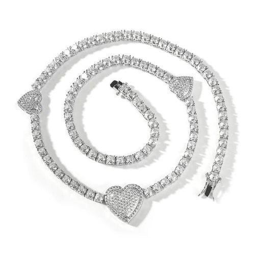 Amour Heart Tennis Necklace