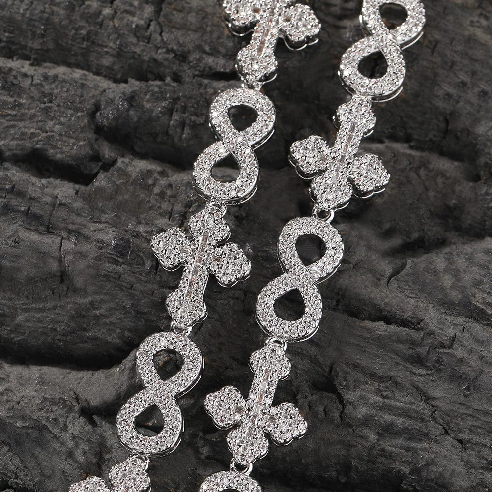 Fleur Infinity Iced Link Necklace