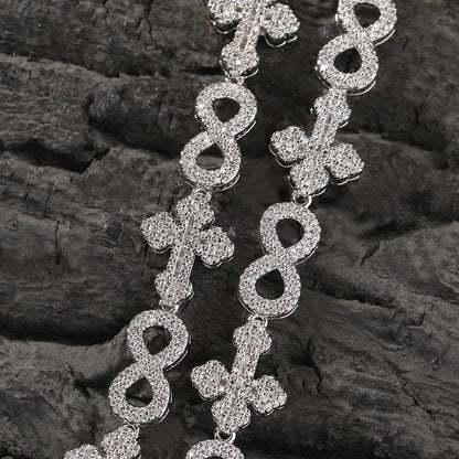 Fleur Infinity Iced Link Necklace