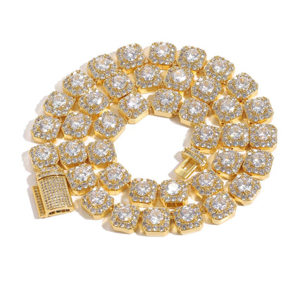 Octagon Halo Iced Tennis Necklace
