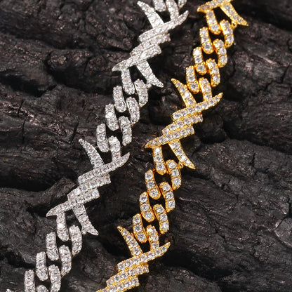 Iced Out Thorns Cuban Link Bracelet