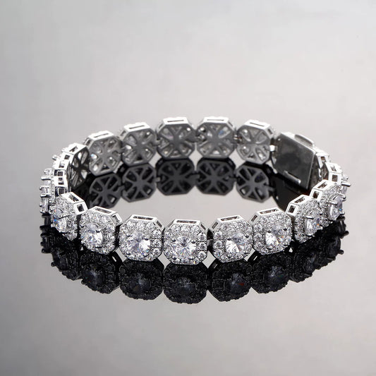 Soleil Octagon Halo Tennis Bracelet