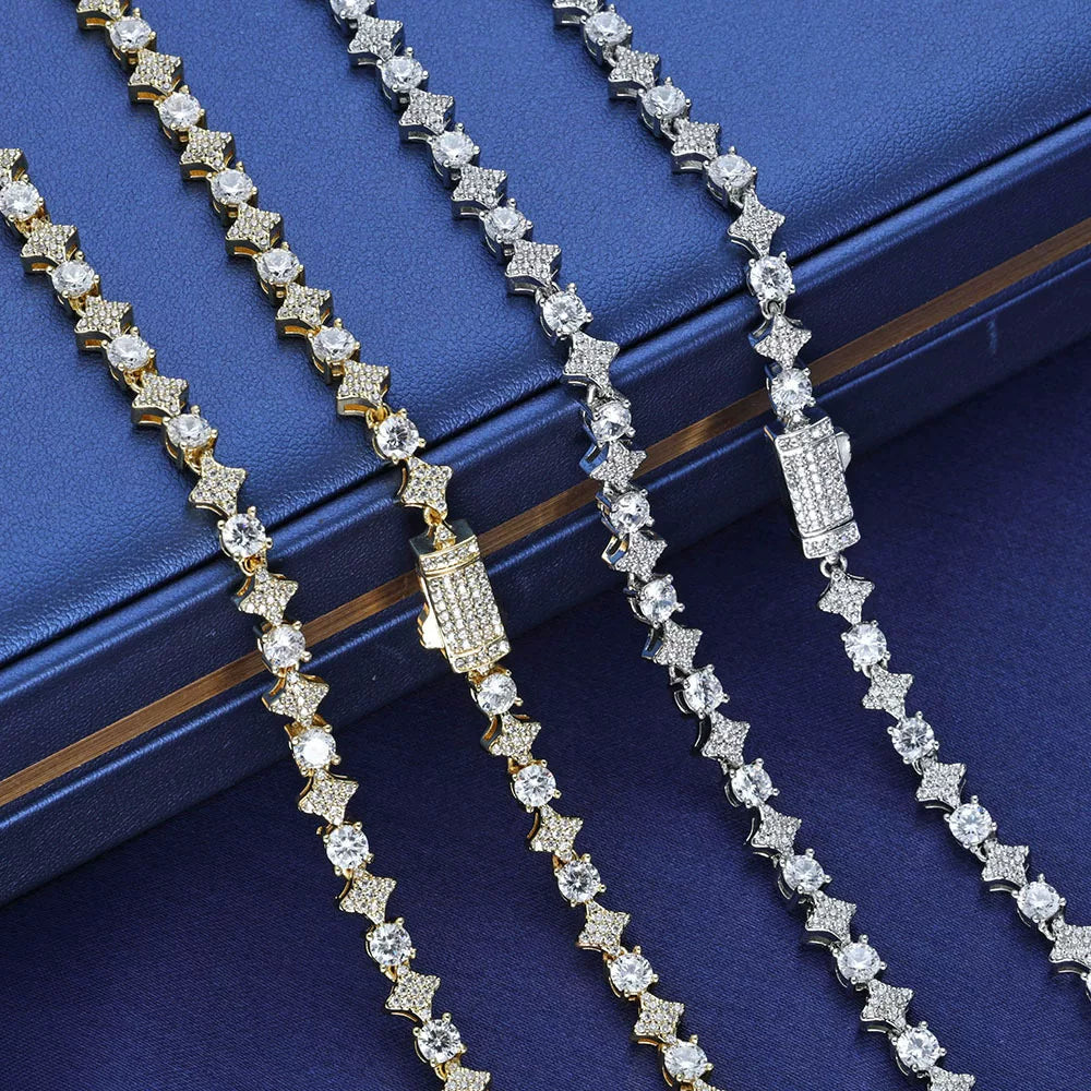 Starburst Prong Tennis Necklace