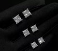 Princess Cut CZ Solitaire Stud Earrings
