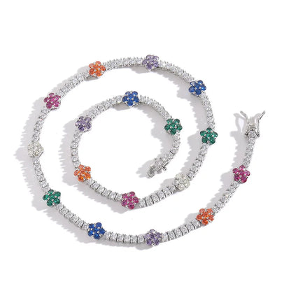 The Rainbow Flower Tennis Chain