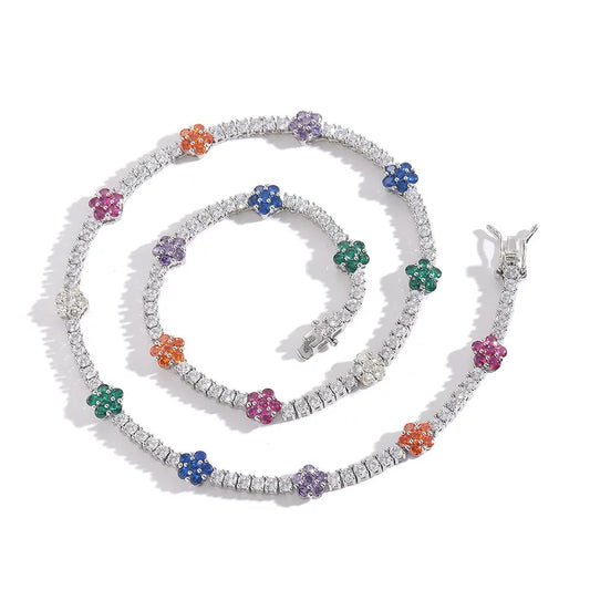 The Rainbow Flower Tennis Chain