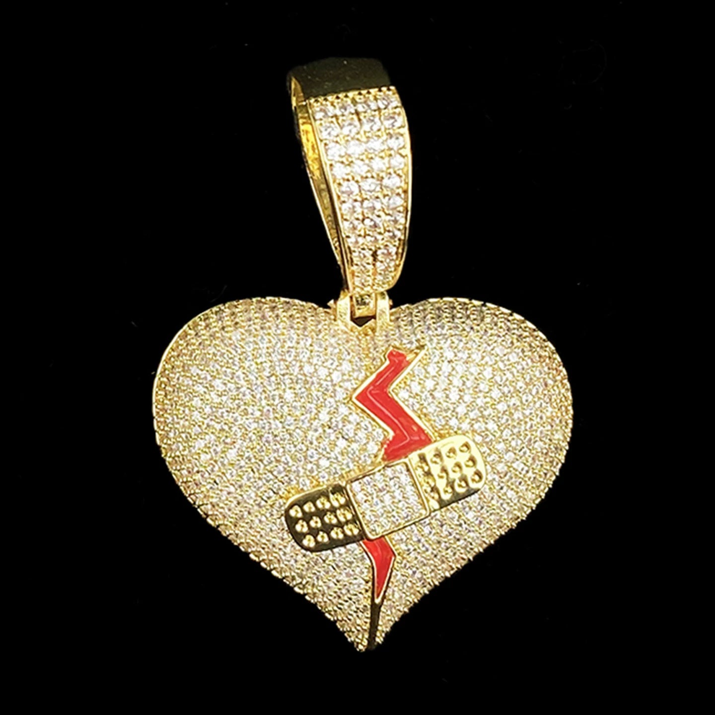 Mended Heart Iced Pendant Necklace