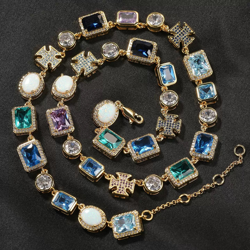 Byzantium Cross Gemstone Tennis Set