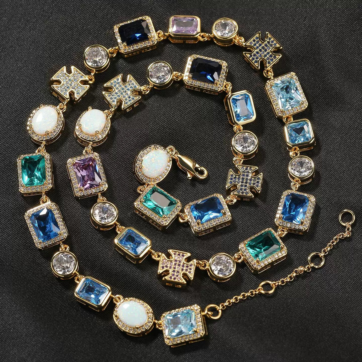 Byzantium Cross Gemstone Tennis Set
