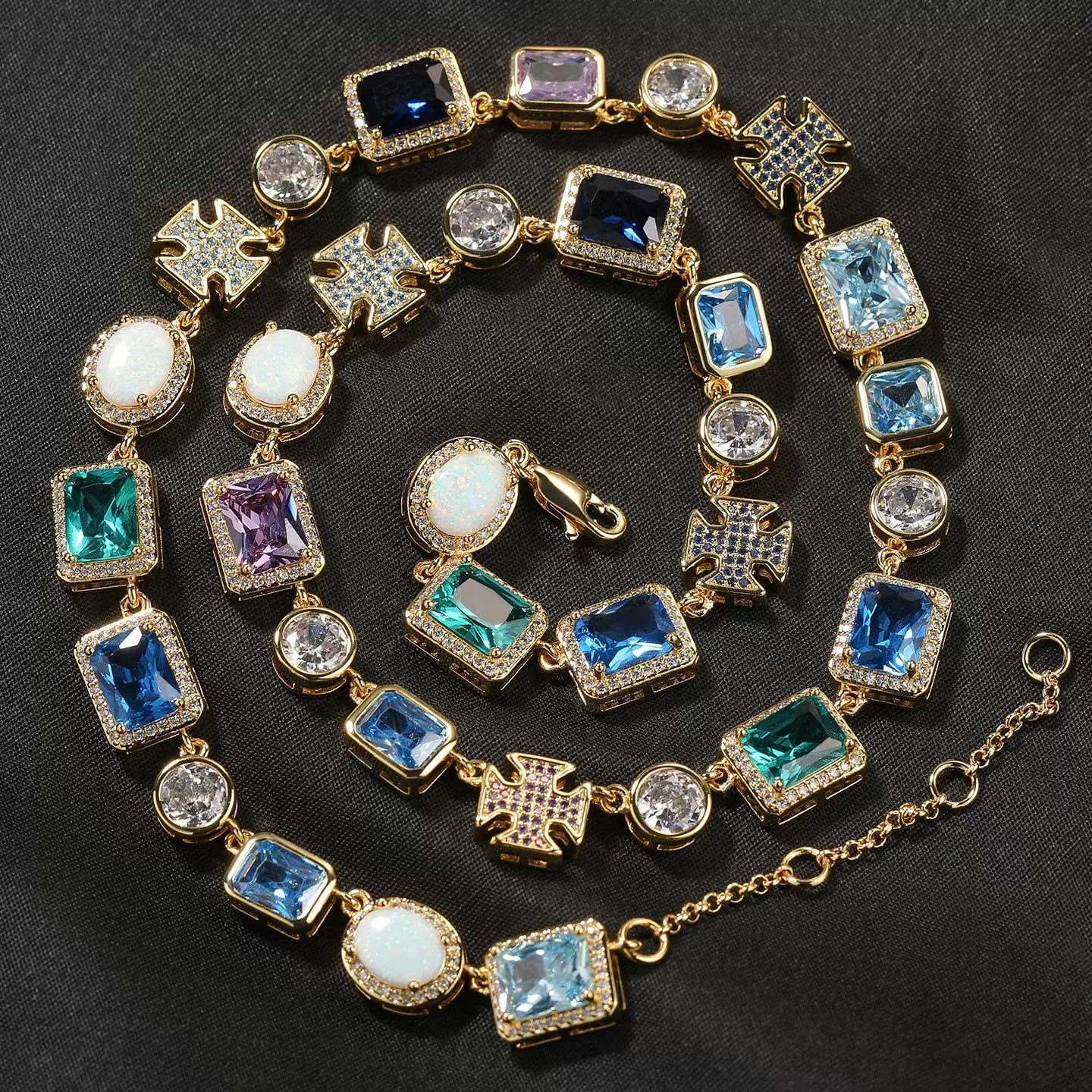 Byzantium Cross Gemstone Tennis Set