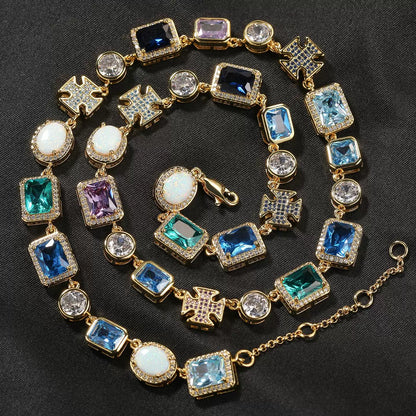 Byzantium Cross Gemstone Tennis Set