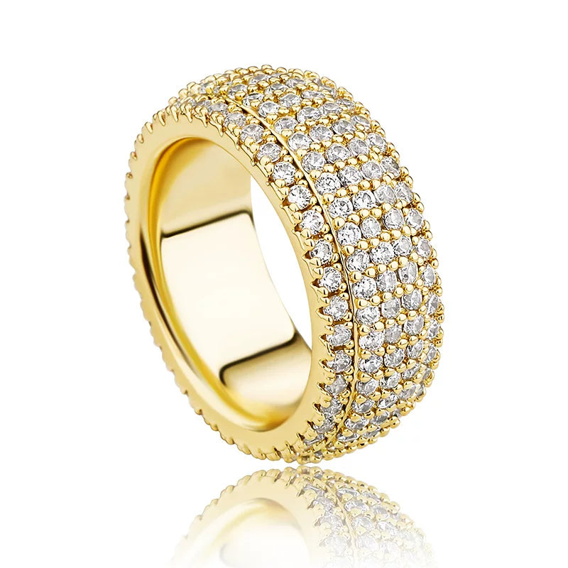 Iced Out 5-Row Pave CZ Ring