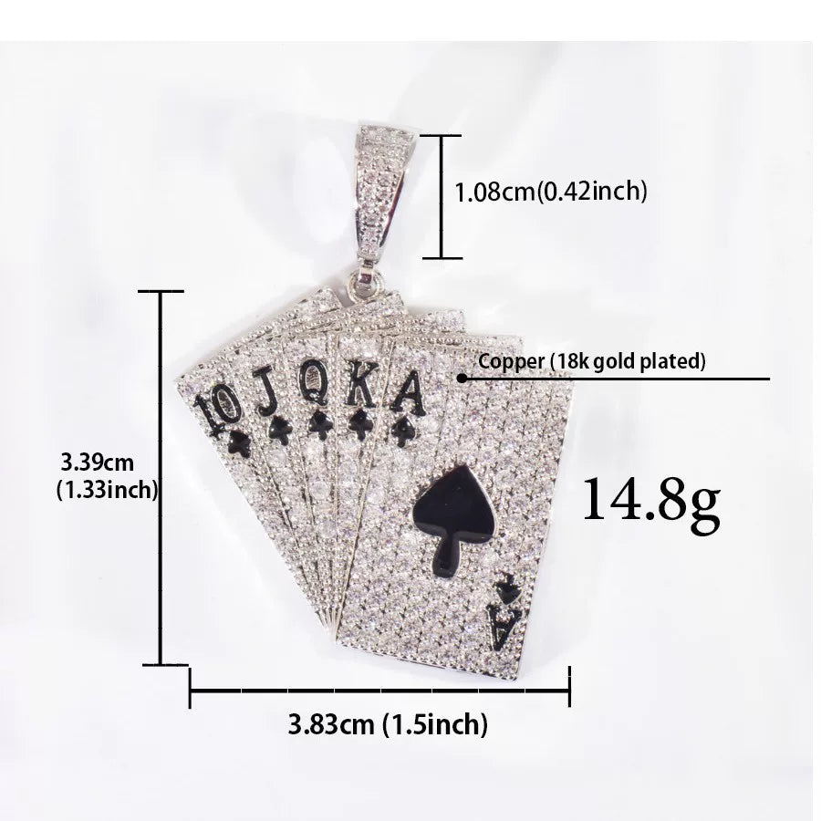 Royal Flush Pendant Necklace