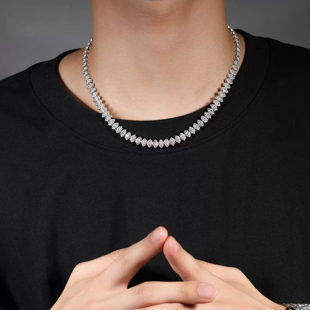 The Marquise Halo Tennis Chain Necklace