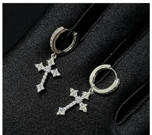 Sanctum Cross Huggie Earrings