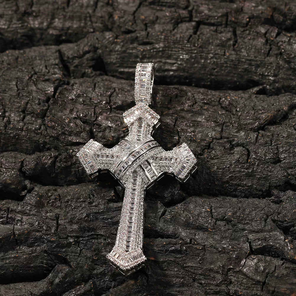 Vault Baguette Cross Pendant Necklace