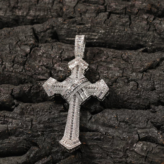 Vault Baguette Cross Pendant Necklace