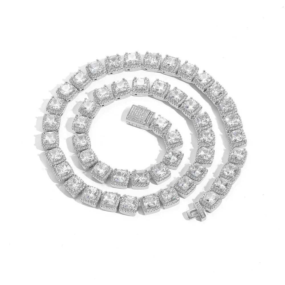 The Cushion Halo Tennis Necklace & Bracelet Set