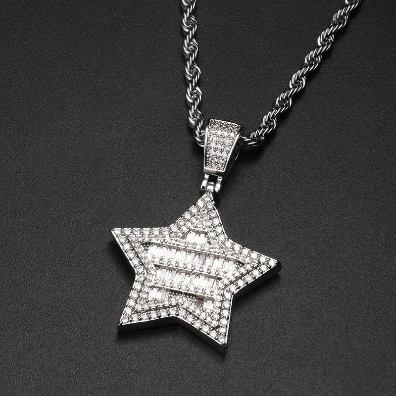 Nova Baguette Star Pendant Necklace
