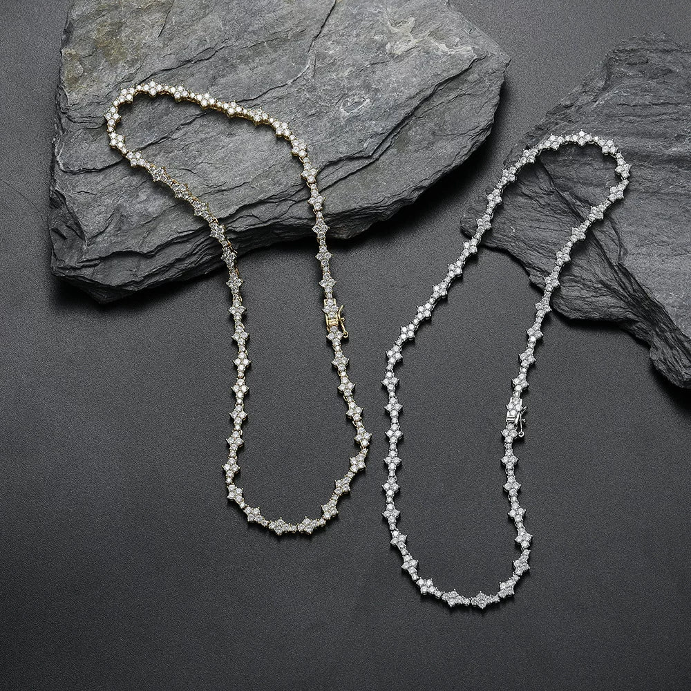 Starburst Cluster Tennis Necklace