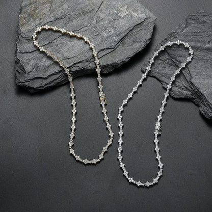 Starburst Cluster Tennis Necklace