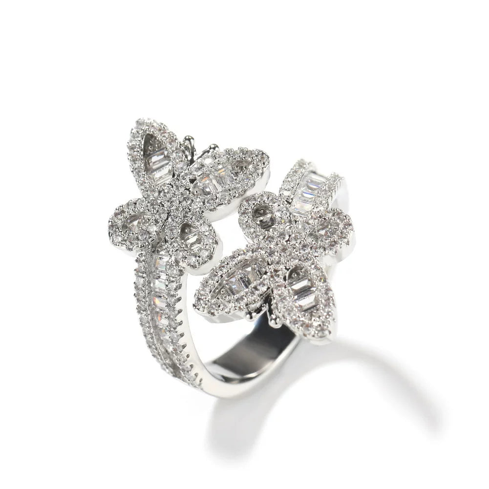 The Double Butterfly Baguette Ring