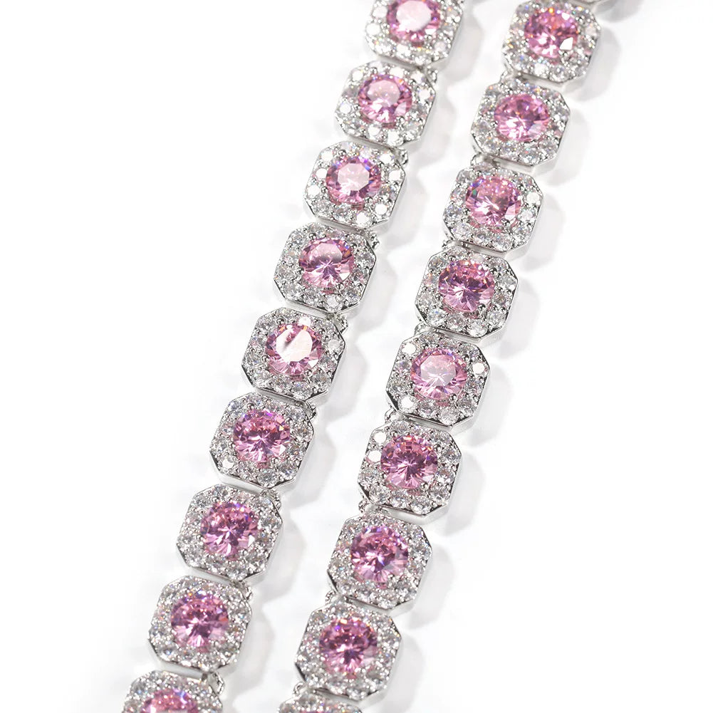 The Halo Cluster Tennis Chain Necklace