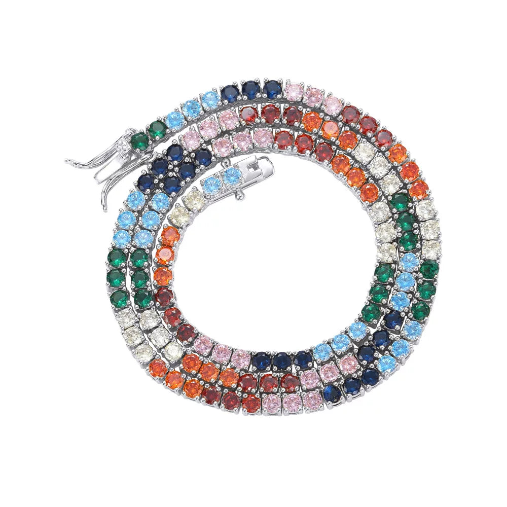 The Rainbow Tennis Chain Necklace & Bracelet Set
