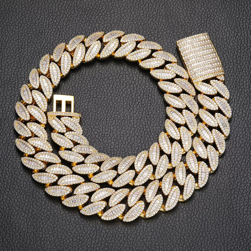 Marquise 20mm Baguette Cuban Link Necklace