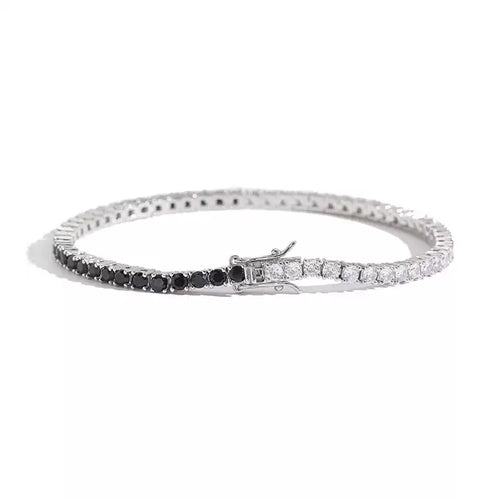 Black & White Tennis Bracelet