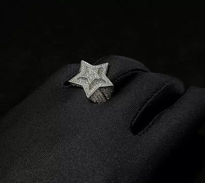 Iced Out 3D Star Ring