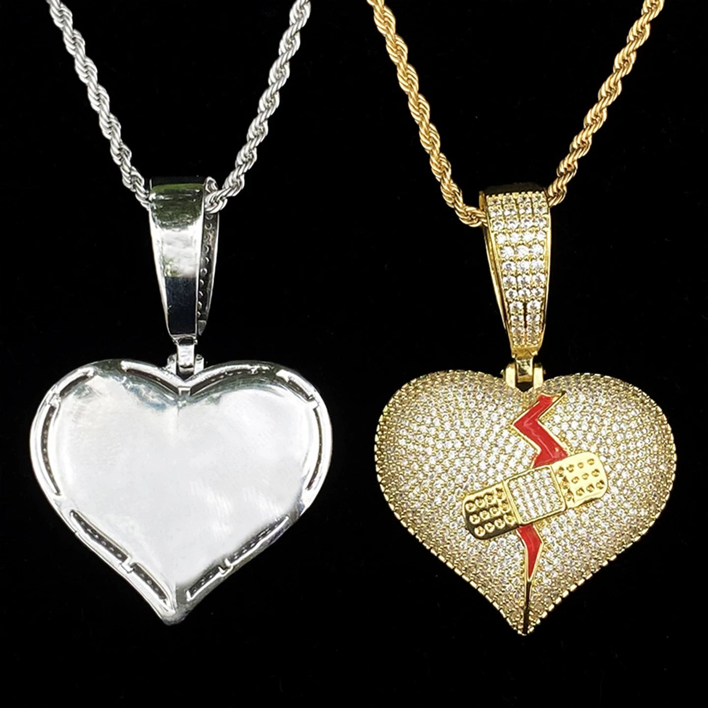 Mended Heart Iced Pendant Necklace