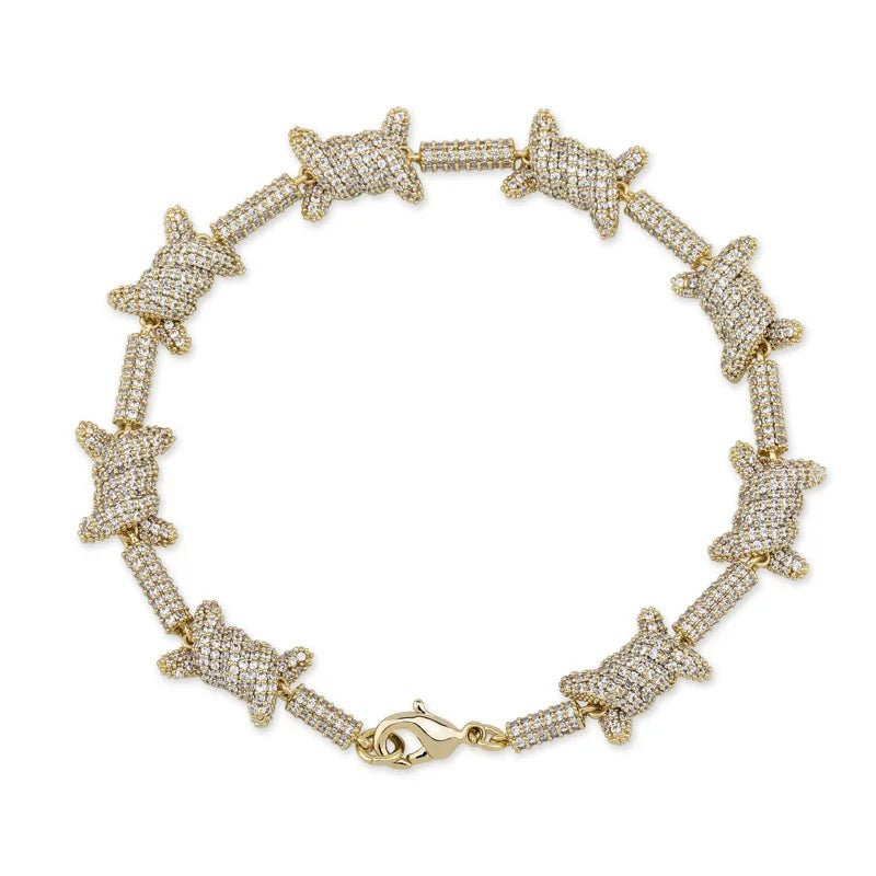 Iced Out Barbed Wire Bracelet