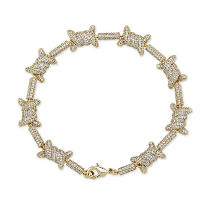 Iced Out Barbed Wire Bracelet
