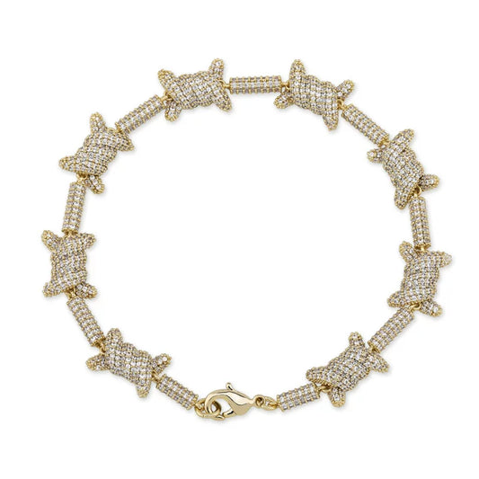 Iced Out Barbed Wire Bracelet