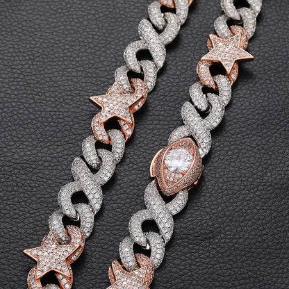 The Stardust Evil Eye Cuban Link Chain Necklace