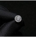 Sterling Silver Round Halo CZ Stud Earrings