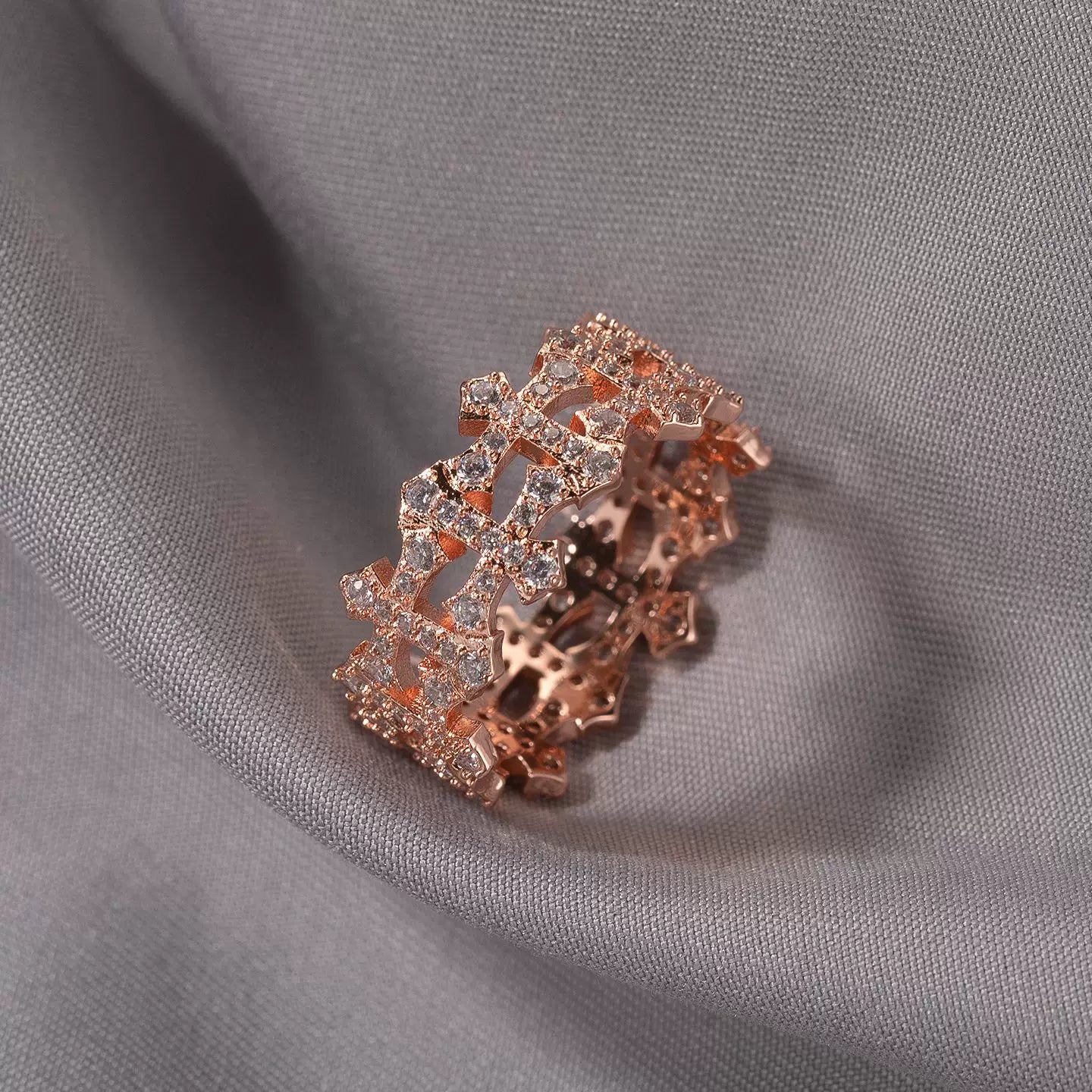 Sanctum Cross Iced Eternity Ring