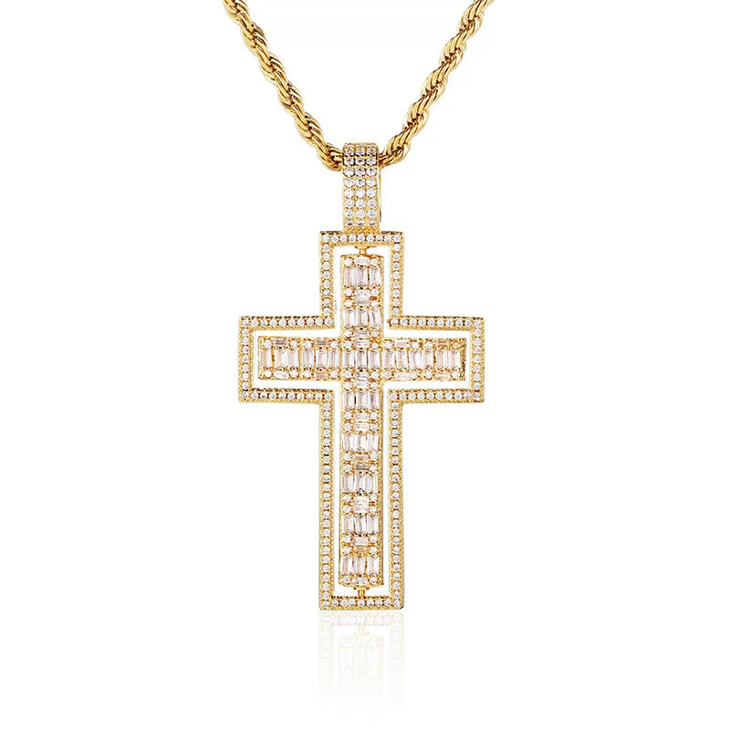 The Double Cross Spinner Pendant Necklace