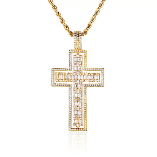 The Double Cross Spinner Pendant Necklace
