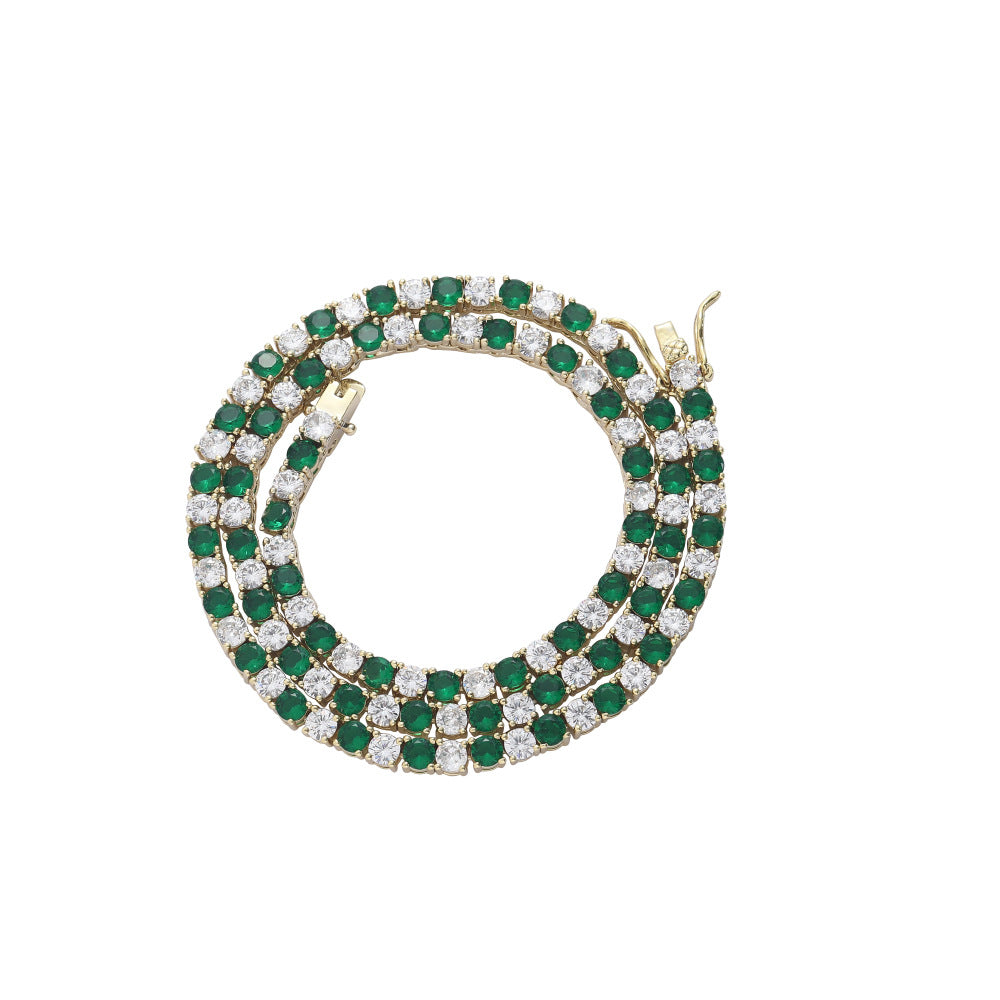 The Emerald & Ice Tennis Chain Necklace