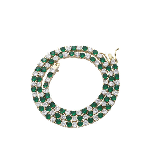 The Emerald & Ice Tennis Chain Necklace