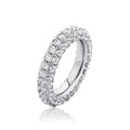 3-Row Pave CZ Eternity Band Ring
