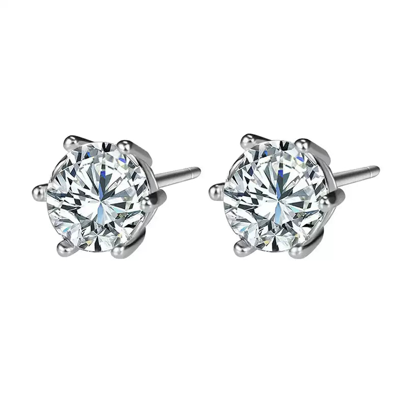CZ Solitaire Stud Earrings