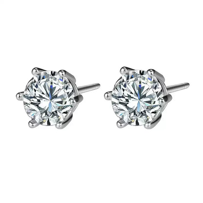 CZ Solitaire Stud Earrings