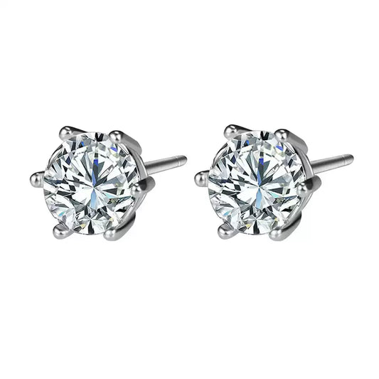 CZ Solitaire Stud Earrings