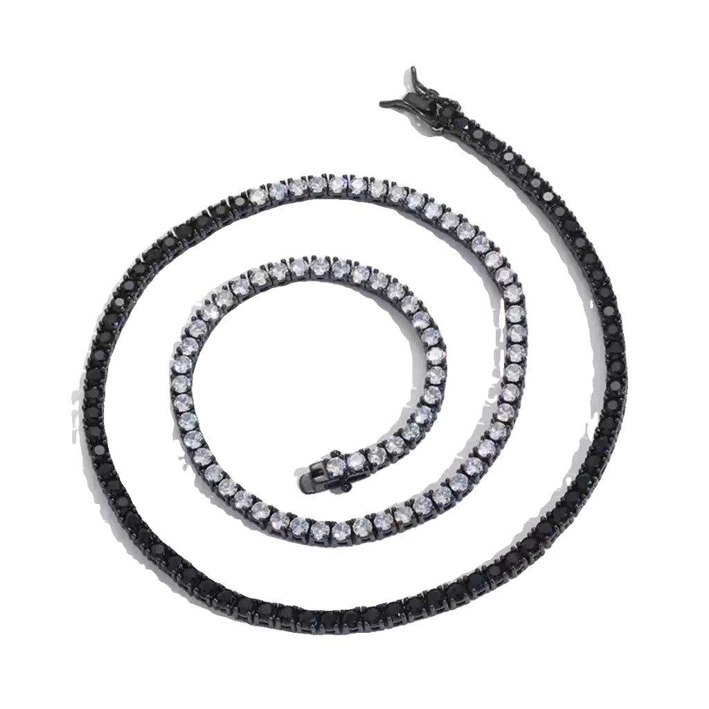 Black & White Zirconia Necklace