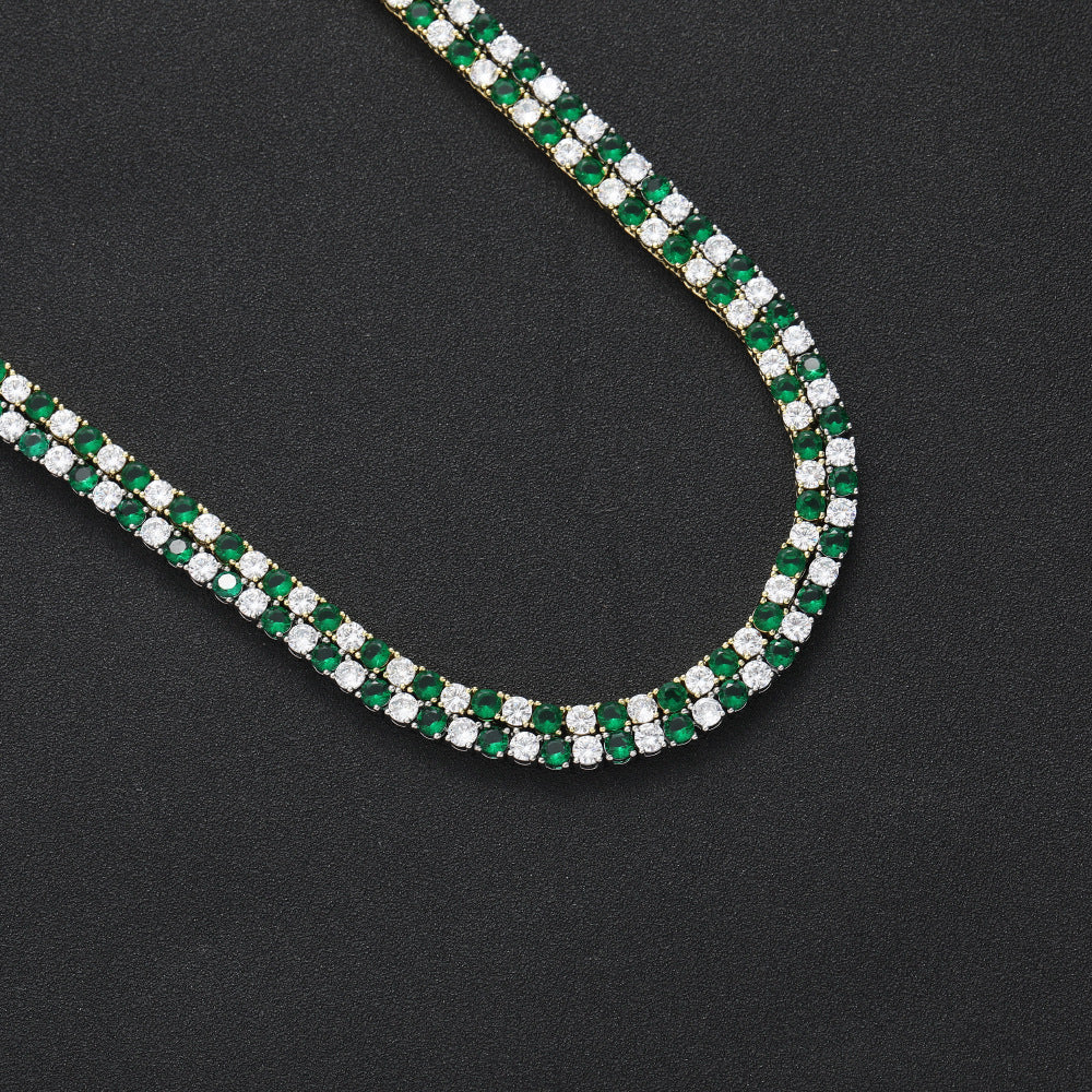 The Emerald & Ice Tennis Chain Necklace